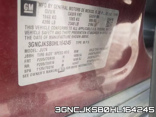 3GNCJKSB0HL164245 фото 2