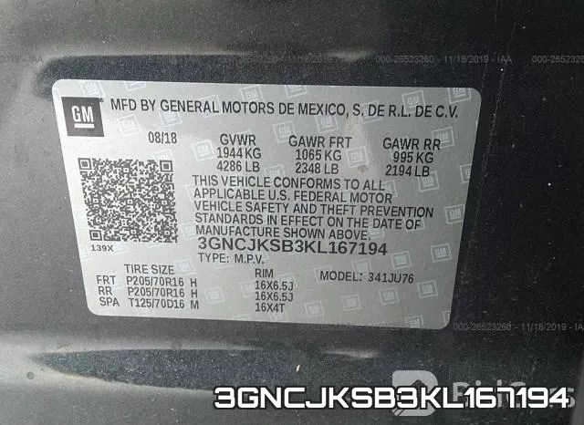 3GNCJKSB3KL167194 фото 10