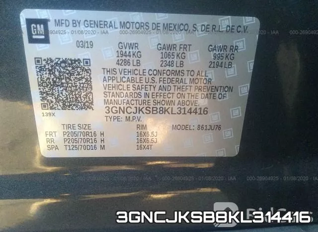 3GNCJKSB8KL314416 фото 10
