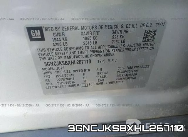 3GNCJKSBXHL267110 фото 10