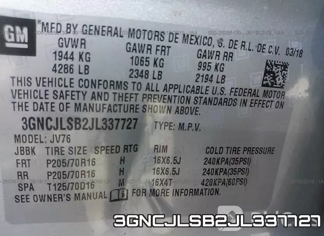 3GNCJLSB2JL337727 фото 10