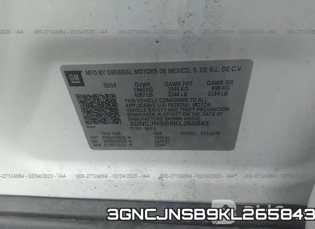 3GNCJNSB9KL265843 фото 10