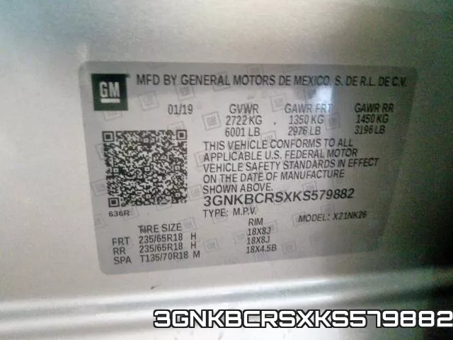 3GNKBCRSXKS579882 фото 2