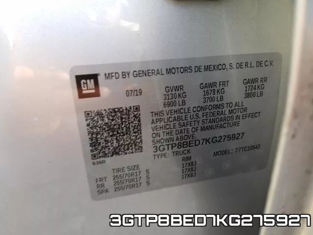 3GTP8BED7KG275927 фото 2