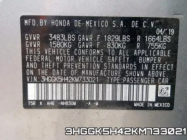 3HGGK5H42KM733021 фото 2