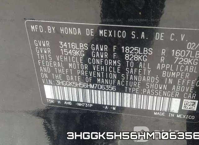 3HGGK5H56HM706356 фото 10