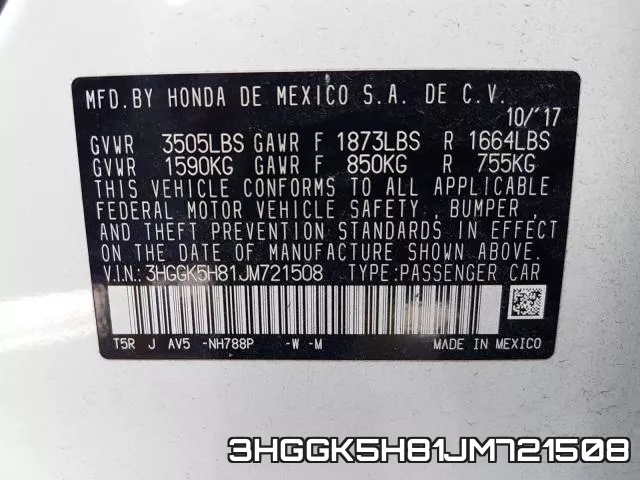 3HGGK5H81JM721508 фото 2
