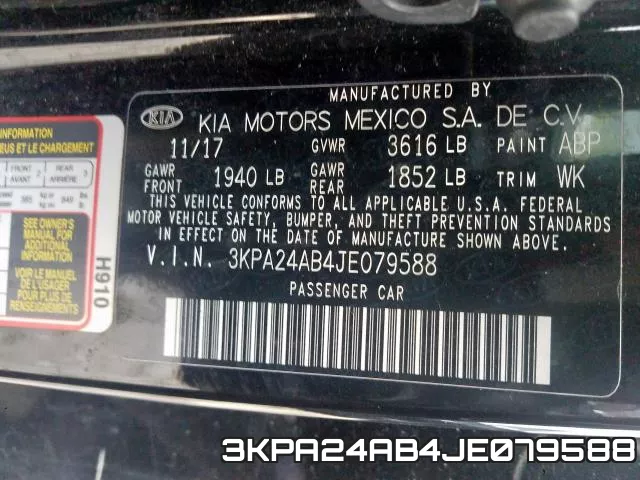 3KPA24AB4JE079588 фото 2