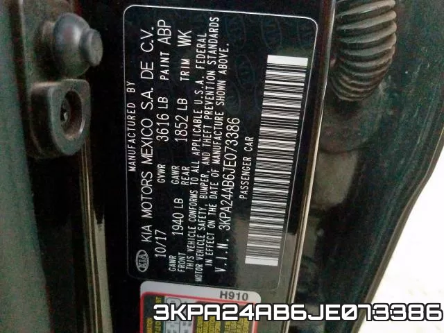 3KPA24AB6JE073386 фото 2