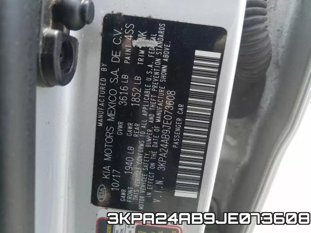 3KPA24AB9JE073608 фото 2