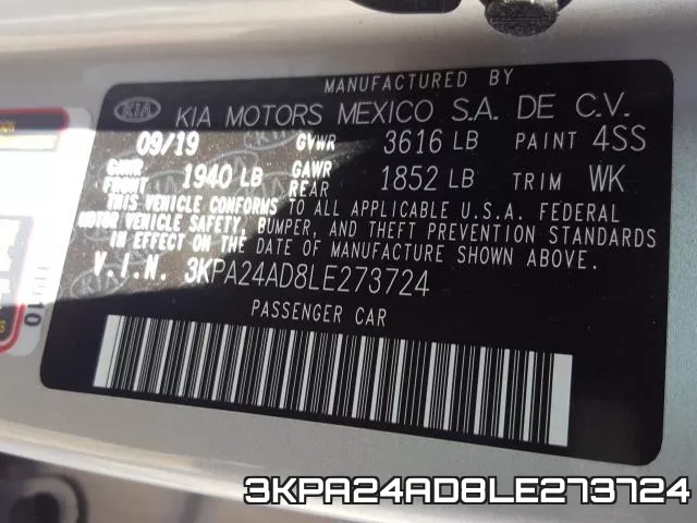 3KPA24AD8LE273724 фото 2