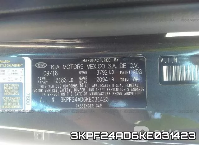 3KPF24AD6KE031423 фото 10