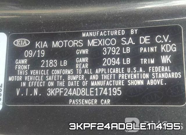 3KPF24AD8LE174195 фото 10