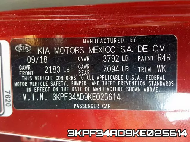 3KPF34AD9KE025614 фото 2