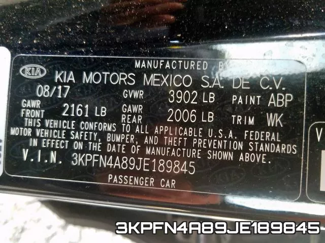 3KPFN4A89JE189845 фото 2