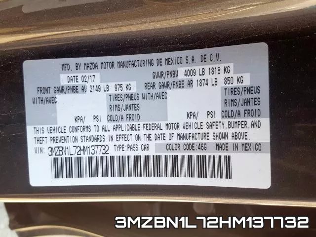 3MZBN1L72HM137732 фото 2