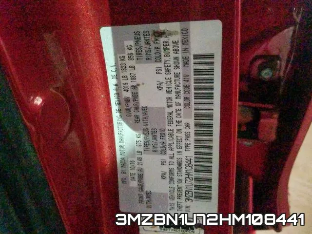 3MZBN1U72HM108441 фото 2