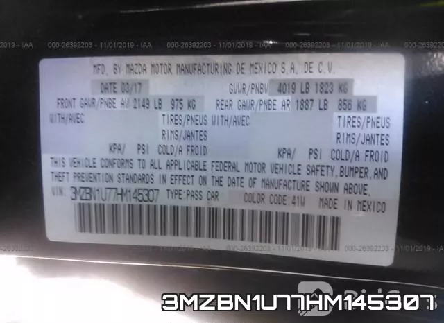 3MZBN1U77HM145307 фото 10