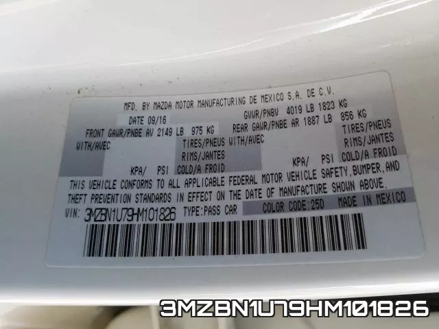 3MZBN1U79HM101826 фото 2
