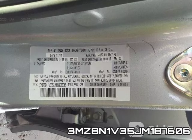 3MZBN1V35JM187606 фото 10