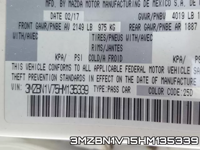 3MZBN1V75HM135339 фото 2