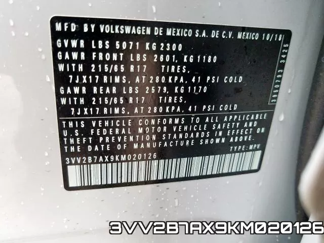 3VV2B7AX9KM020126 фото 2