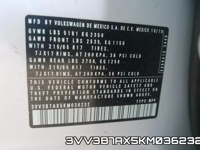 3VV3B7AX5KM036232 фото 2