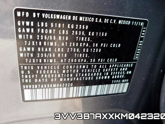 3VV3B7AXXKM042320 фото 2