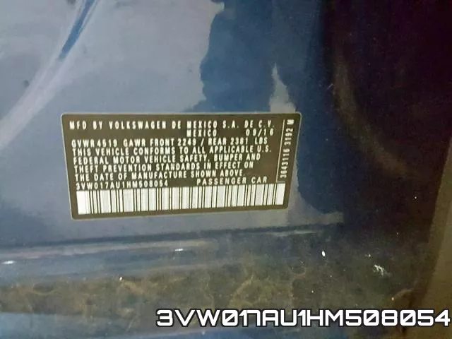 3VW017AU1HM508054 фото 2
