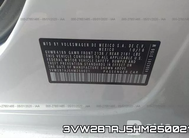 3VW2B7AJ5HM250021 фото 10