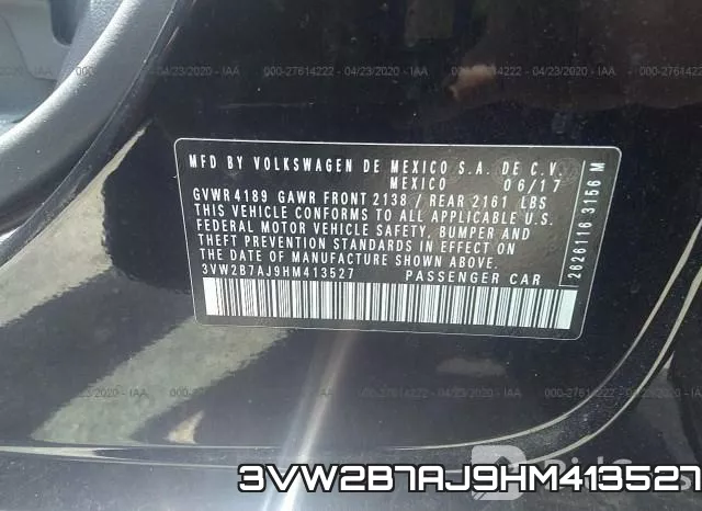 3VW2B7AJ9HM413527 фото 10