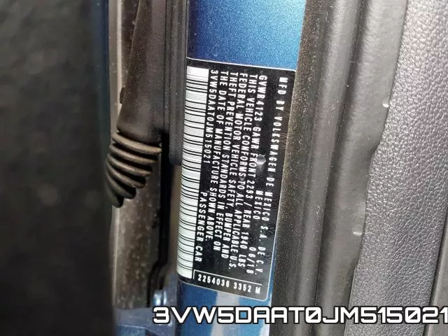 3VW5DAAT0JM515021 фото 2