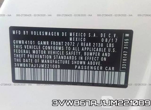 3VWB67AJ1JM221089 фото 10