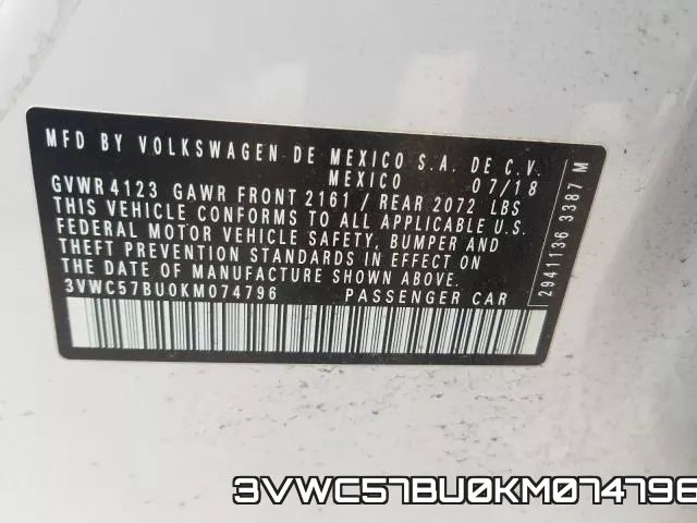 3VWC57BU0KM074796 фото 2