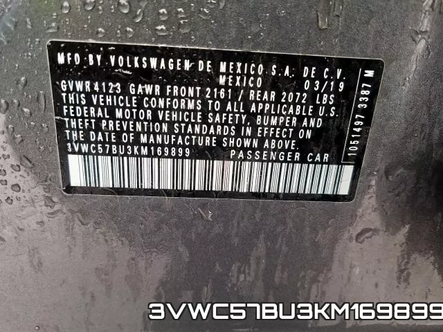 3VWC57BU3KM169899 фото 2