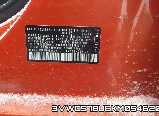 3VWC57BU6KM054620 фото 10