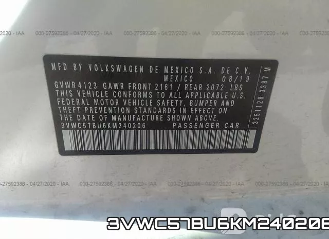 3VWC57BU6KM240206 фото 10