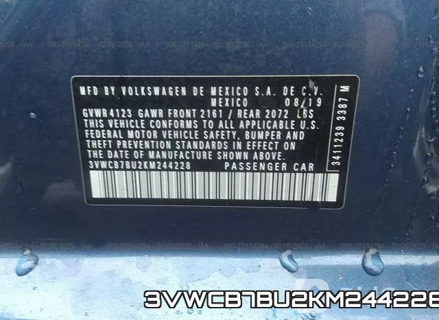 3VWCB7BU2KM244228 фото 10