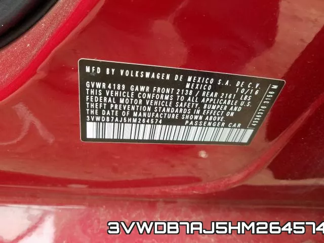3VWDB7AJ5HM264574 фото 2