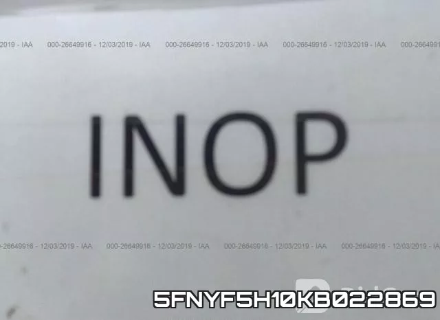 5FNYF5H10KB022869 фото 8