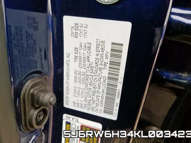 5J6RW6H34KL003423 фото 2