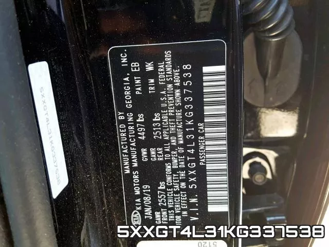 5XXGT4L31KG337538 фото 2
