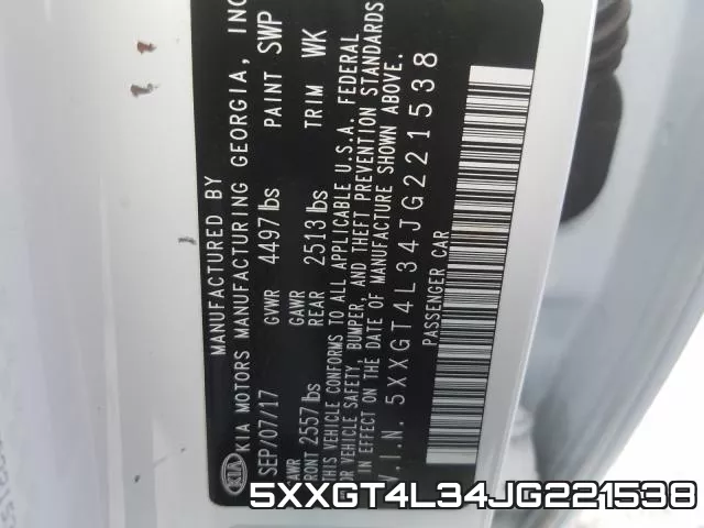 5XXGT4L34JG221538 фото 2