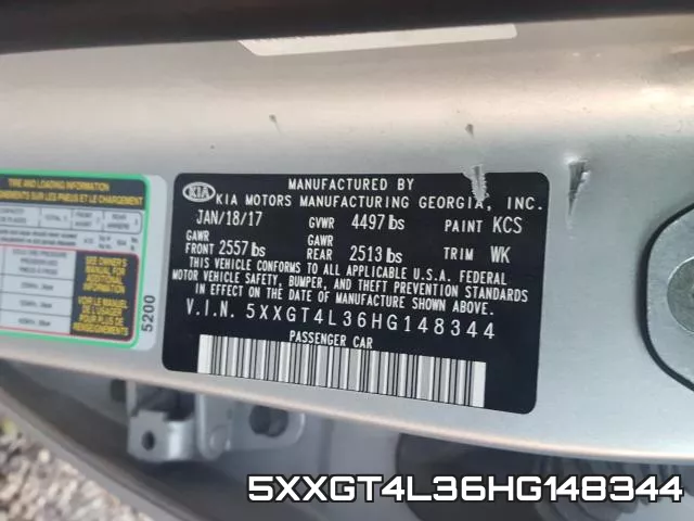5XXGT4L36HG148344 фото 2