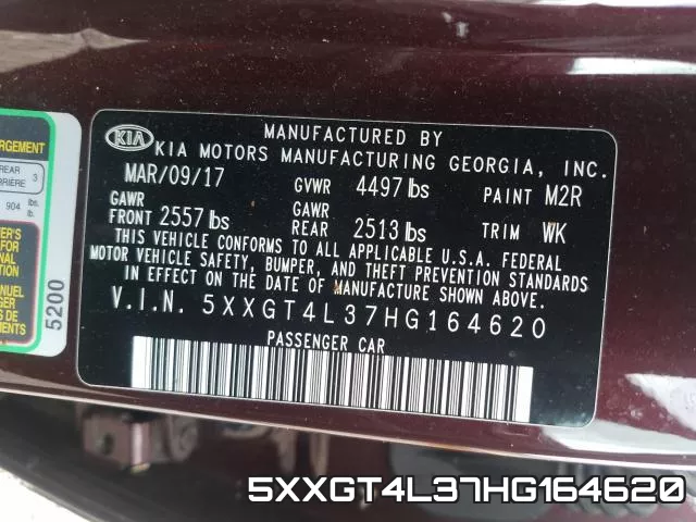 5XXGT4L37HG164620 фото 2