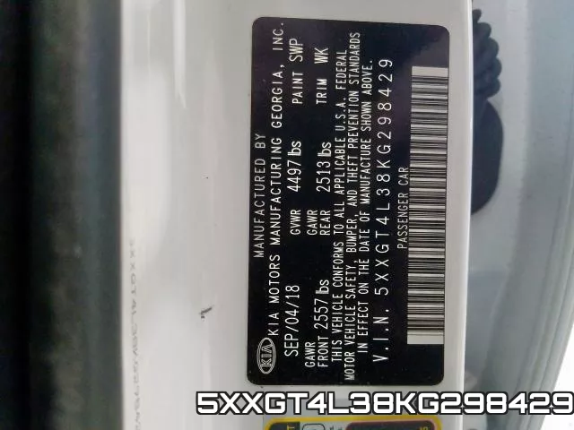 5XXGT4L38KG298429 фото 2