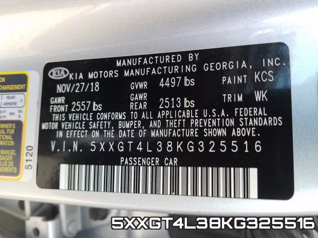 5XXGT4L38KG325516 фото 2