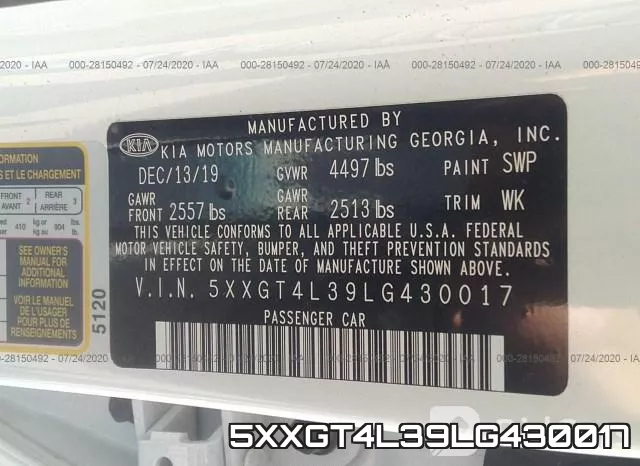 5XXGT4L39LG430017 фото 10