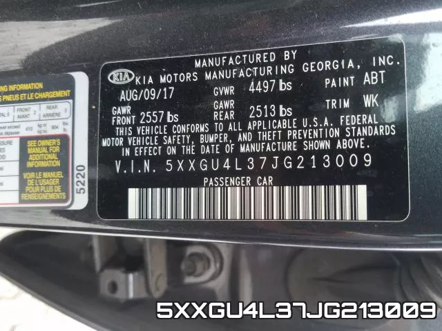 5XXGU4L37JG213009 фото 2