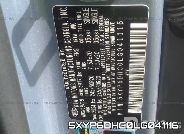 5XYP6DHC0LG041116 фото 10